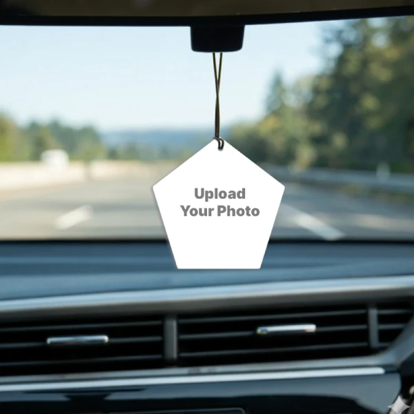 Custom Acrylic Pentagon Shaped Car Photo Hangings