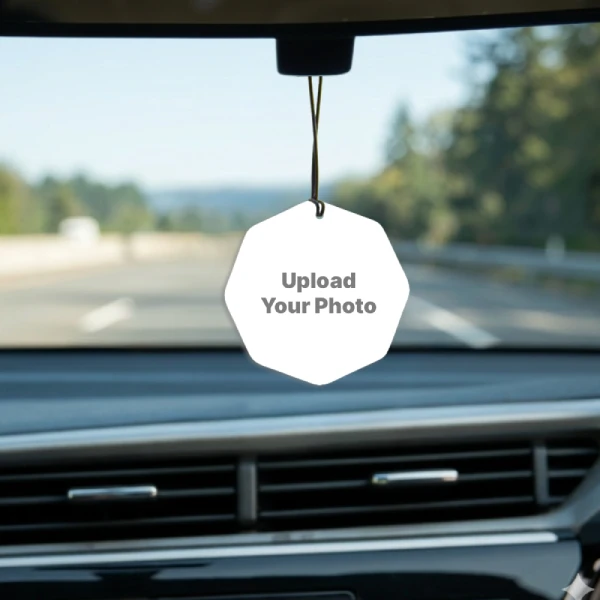 Custom Acrylic Top Pointed Octagon Shaped Car Photo Hangings