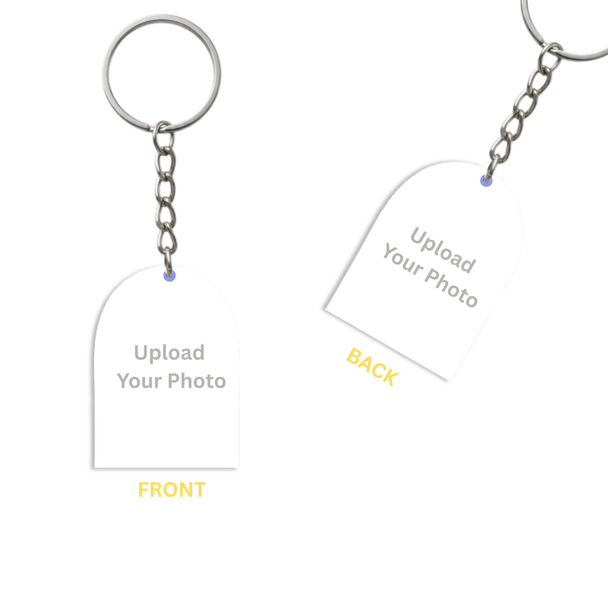 Custom Acrylic Bell Shaped Photo Keychain