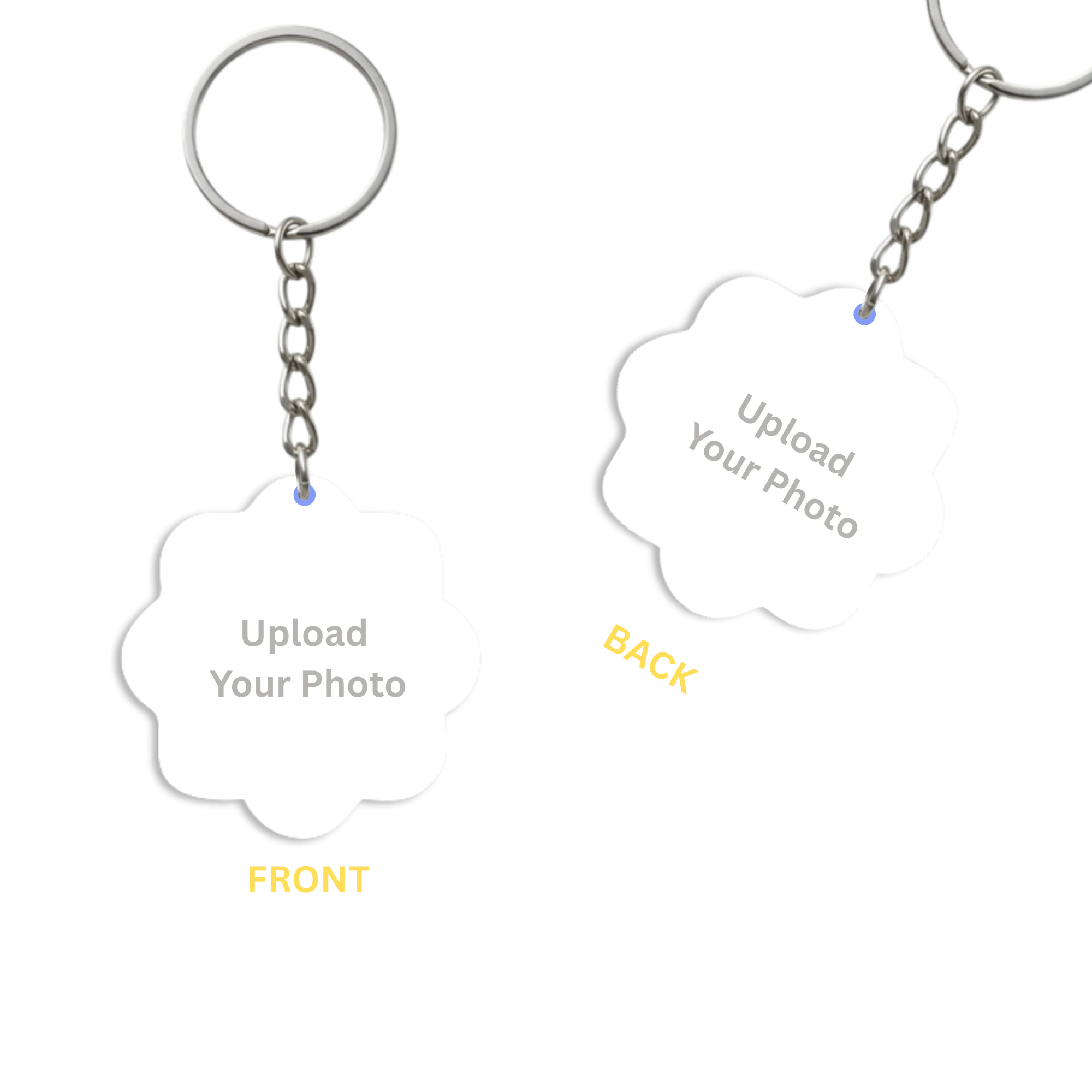 Custom Acrylic Flower Shaped Photo Keychain
