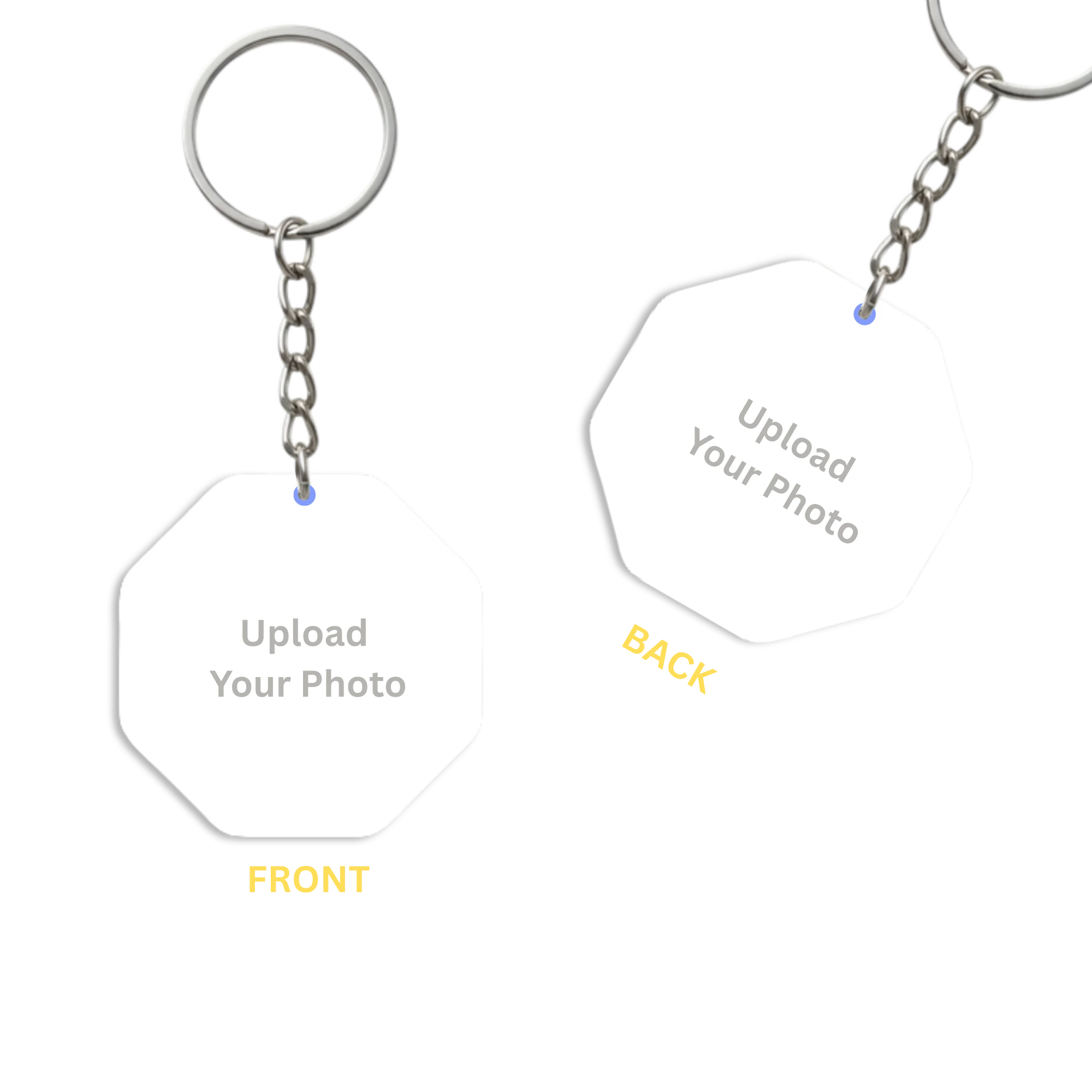 Custom Acrylic Octagon Photo Keychain