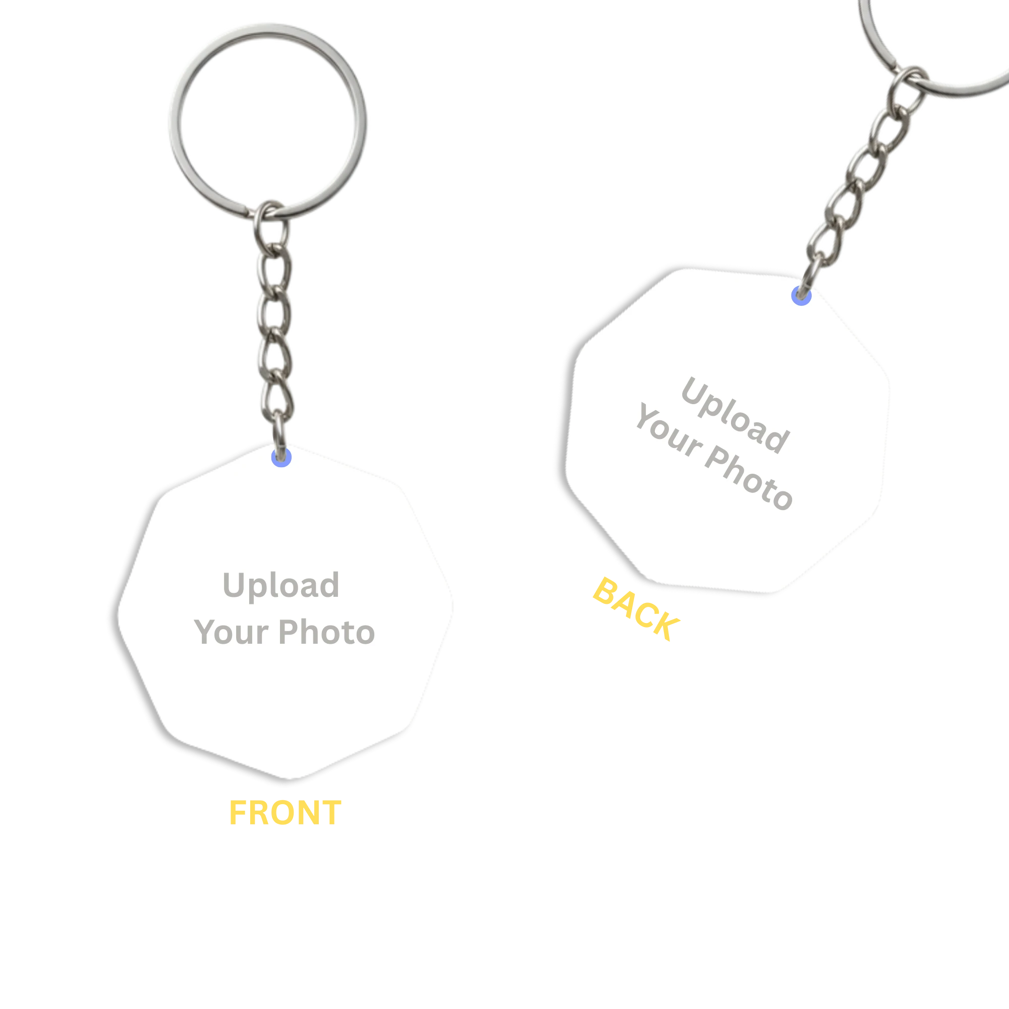 Custom Acrylic Octagon Tilted Photo Keychain