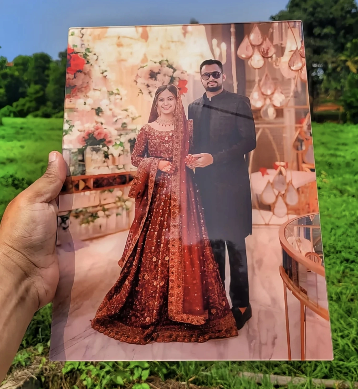 Custom acrylic photo frame couple