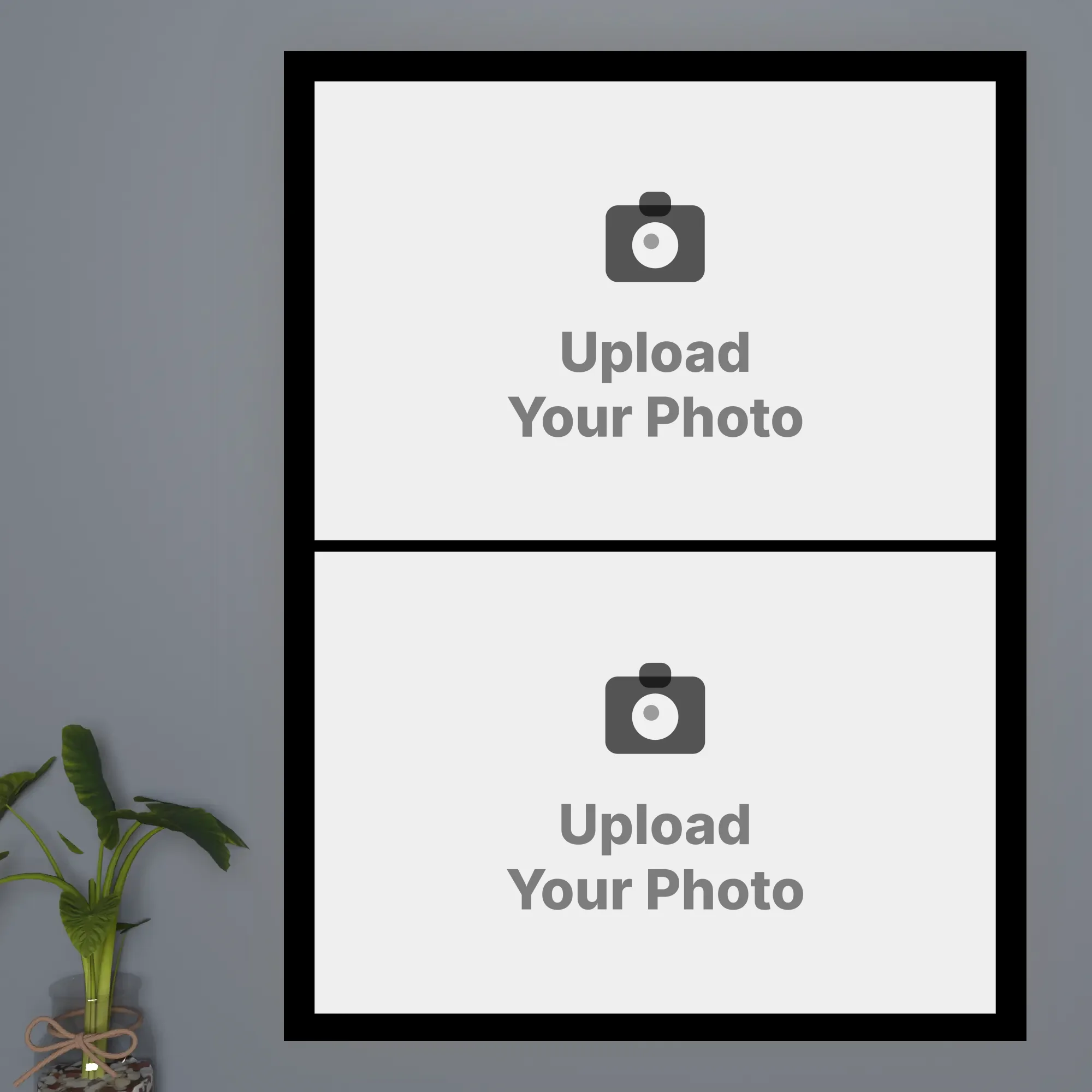2 Photo Collage Vertical Arrangement Black Border Acrylic Photo Frame | Mehabooba