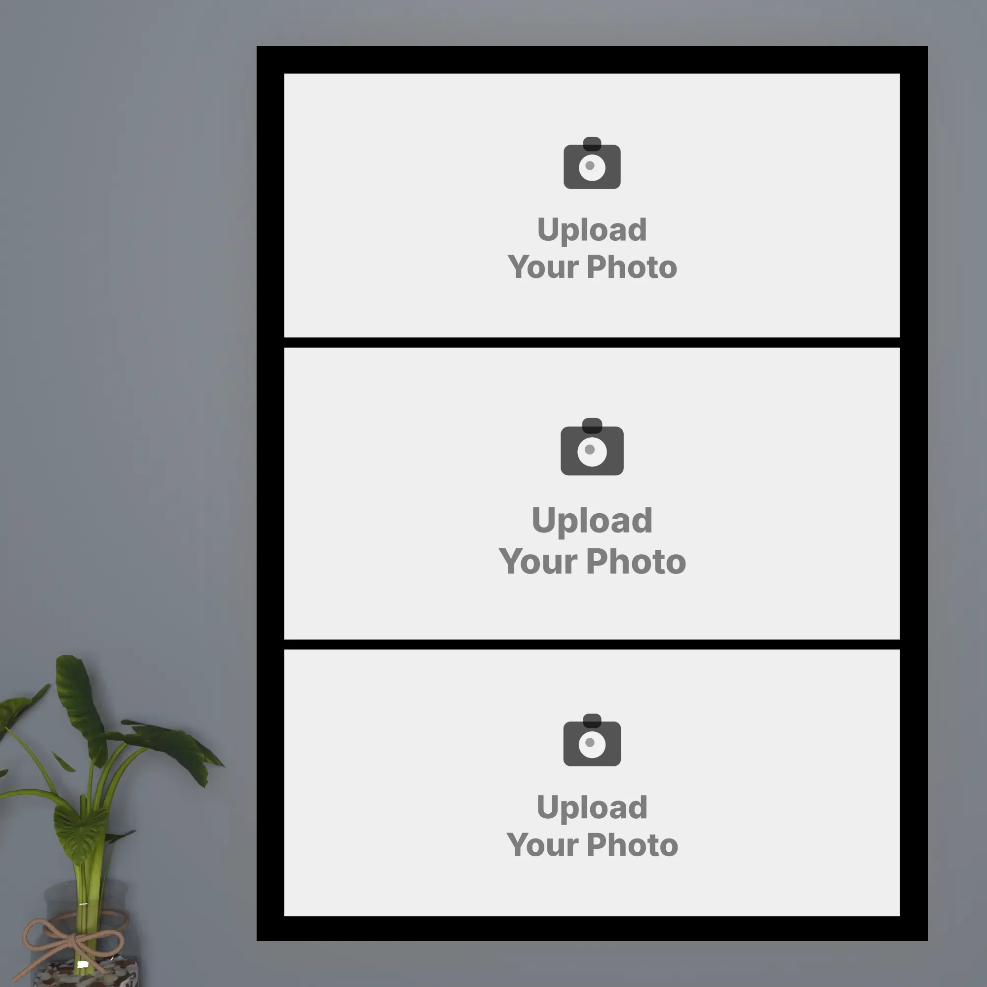 3 Photo Vertical Arrangement Black Border Acrylic Photo Frame | Mehabooba