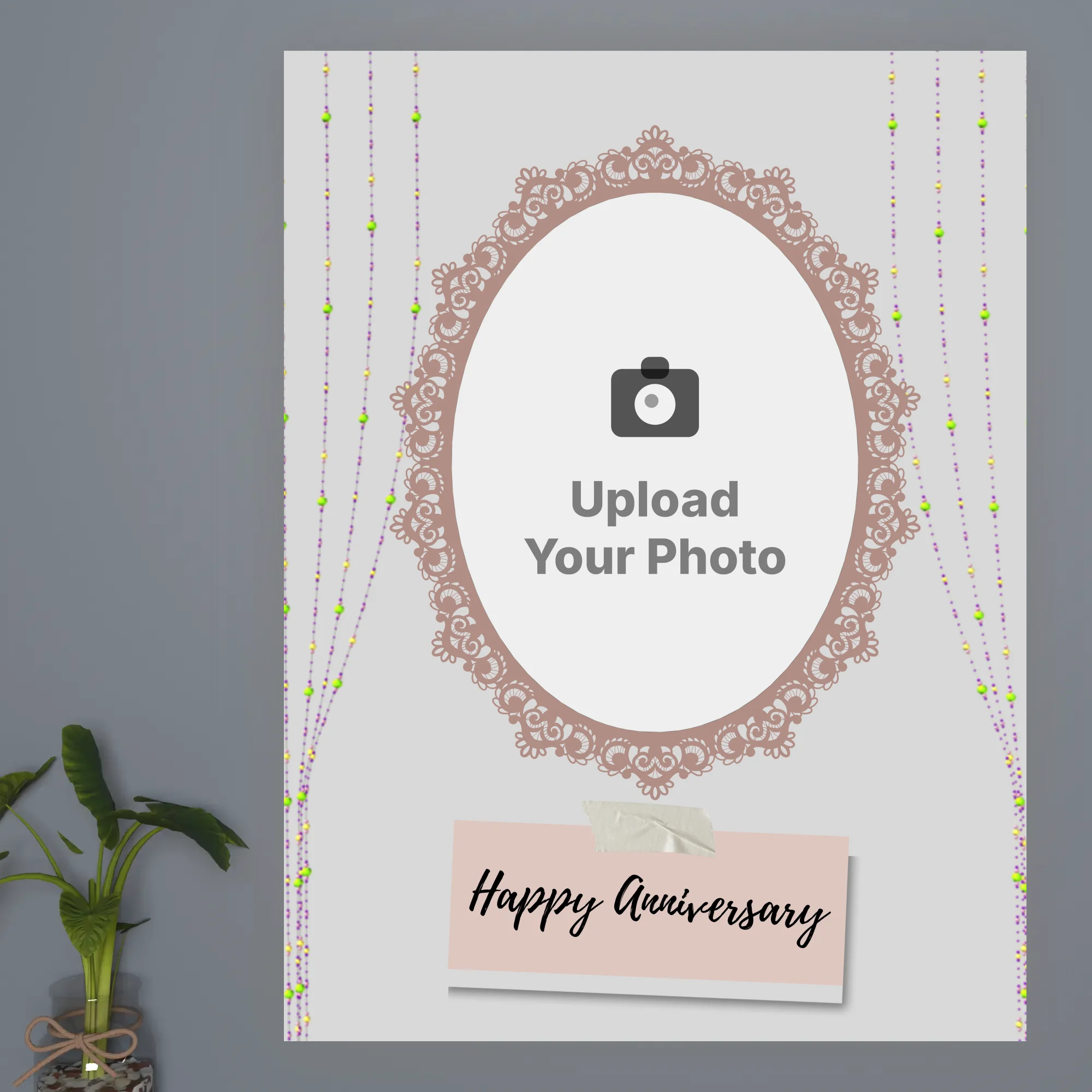 Happy Anniversaary - Oval Potrait Acrylic Photo Frame | Mehabooba